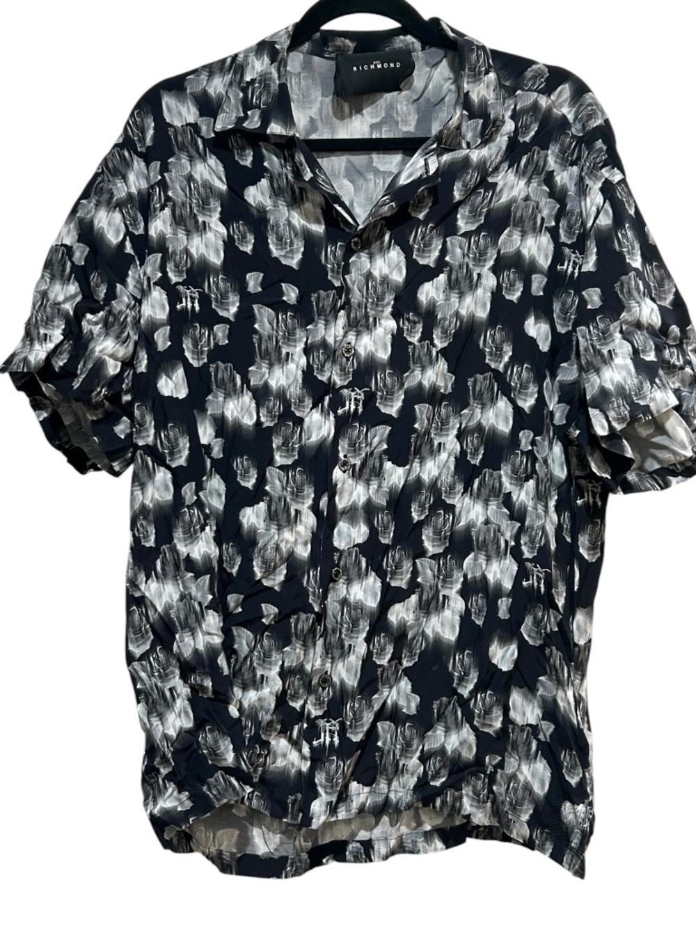John Richmond Short Sleeve Button Down Shirt Men's Size 38 S Small EU 48 S Small